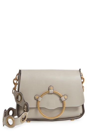 Rebecca Minkoff Ring Leather Shoulder Bag - Beige