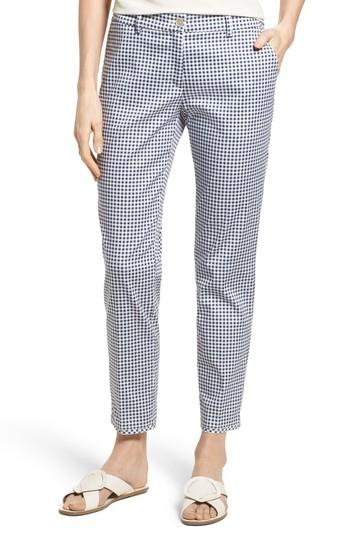 Women's Brax Maron Gingham Stretch Cotton Pants - Blue