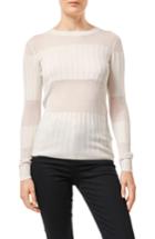 Women's J Brand Andrea Mesh Stripe Silk & Cashmere Sweater - Beige