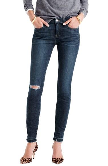 Petite Women's J.crew Toothpick Jeans P - Blue
