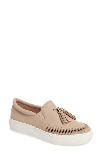 Women's Jslides Tassel Slip-on Sneaker M - Beige