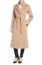 Women's Fleurette Notch Collar Long Cashmere Wrap Coat - Beige