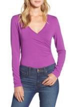 Women's Halogen Surplice Knit Top, Size - Purple