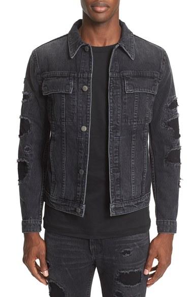 Men's Helmut Lang Mr87 Destroyed Denim Jacket