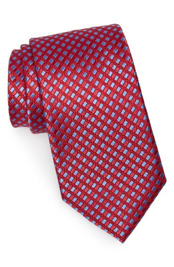 Men's Nordstrom Men's Shop Nathan Neat Silk Tie, Size - Red