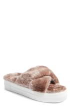 Women's Jslides Adorablee Faux Fur Plaform Sandal .5 M - Purple