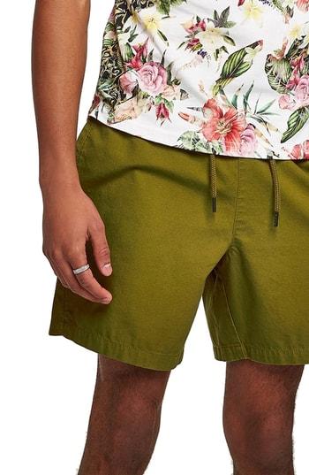 Men's Topman Ripstop Shorts - Green