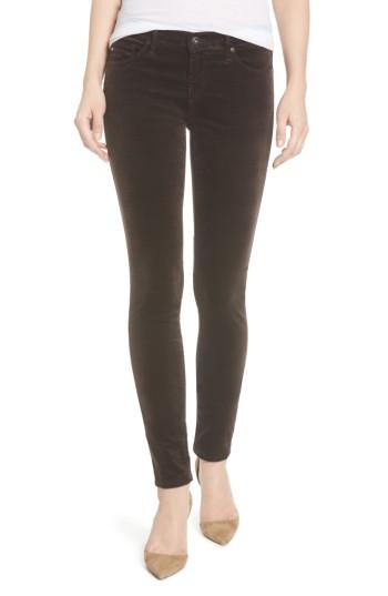 Women's Ag Super Skinny Velvet Leggings - Brown