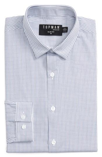 Men's Topman Slim Fit Grid Check Dress Shirt