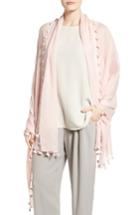 Women's Eileen Fisher Tassel Organic Cotton Wrap, Size - Coral