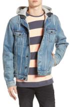 Men's Scotch & Soda Amsterdam Blauw Hooded Trucker Jacket - Blue