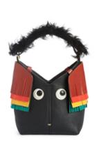 Anya Hindmarch Build A Bag Mini Creature Leather Shoulder Bag With Genuine Shearling - Black