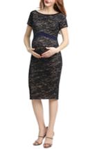 Women's Kimi & Kai Lace Body-con Maternity Dress - Blue