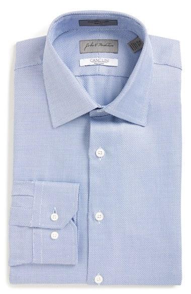 Men's John W. Nordstrom Trim Fit Dress Shirt .5 34/35 - Blue