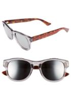 Men's Gucci Pop Web 52mm Sunglasses - Grey W/ Mirror Silver Lens