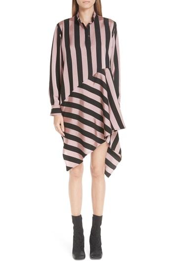 Women's Marques'almeida Stripe Asymmetrical Shirtdress - Pink