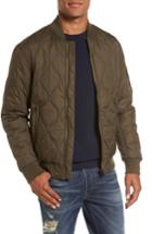 Men's French Connection Regular Fit Quilted Bomber Jacket - Green