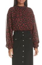 Women's Nanushka Amara Cheetah Print Blouse - Black