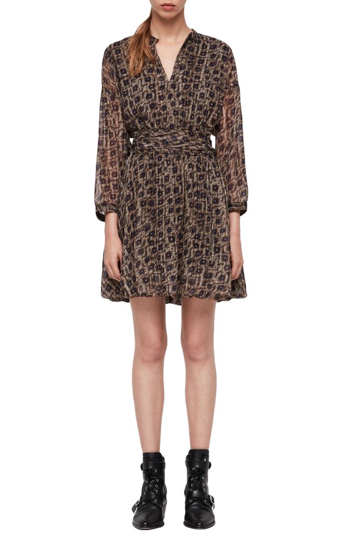 Women's Maggy London Feather Crepe Tie Front Dress