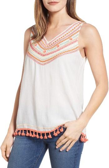 Women's Thml Tassel Hem Embroidered Top