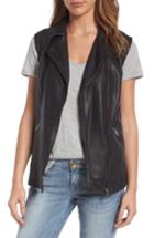 Women's Halogen Leather Vest - Black