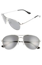 Women's Brightside Orville 58mm Polarized Aviator Sunglasses - Silver/ Grey Polar