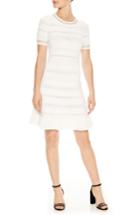 Women's Sandro Knit Eyelet Fit & Flare Dress - White