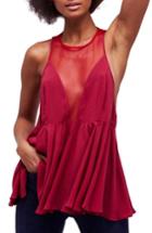Women's Free People Black Marble Peplum Hem Tank - Purple