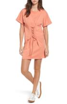 Women's Bp. Corset Dress, Size - Coral