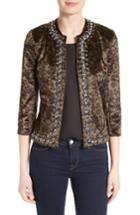 Women's L'agence Chain Trim Faux Fur Jacket