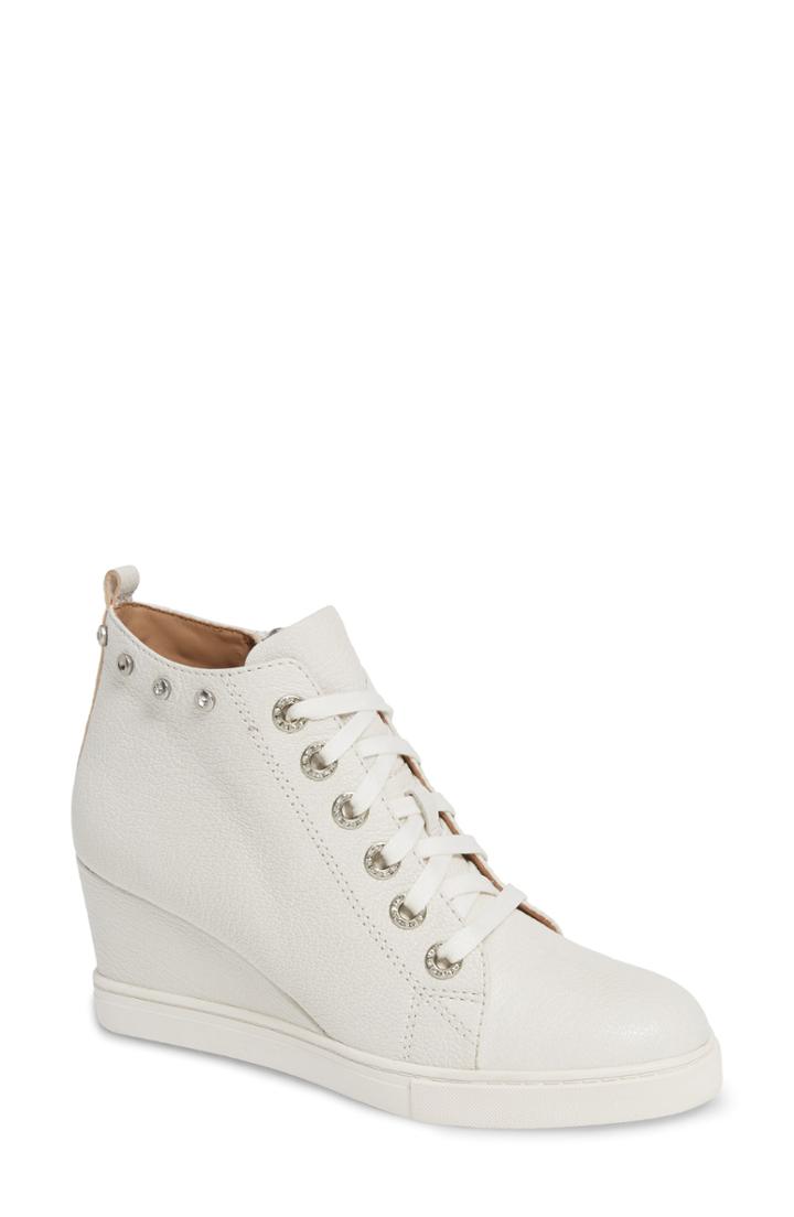 Women's Linea Paolo Flint Wedge Sneaker M - White