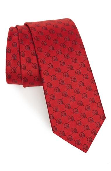 Men's Gucci Hamlet Jacquard Silk Tie, Size - Red