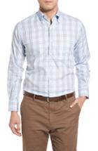 Men's Peter Millar River Glen Plaid Fit Sport Shirt, Size Small - Blue