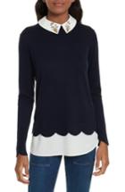 Women's Ted Baker London Suzaine Embellished Layered Look Sweater - Blue