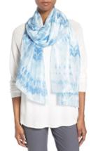 Women's Eileen Fisher Silk Shibori Scarf, Size - Blue