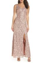 Women's Morgan & Co. Sequin & Lace Gown - Metallic