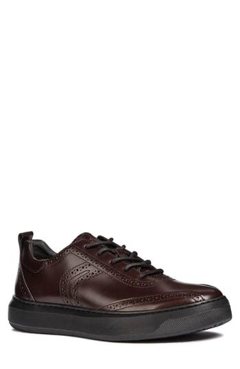 Men's Geox Deiven 10 Brogued Low Top Sneaker Us / 39eu - Burgundy