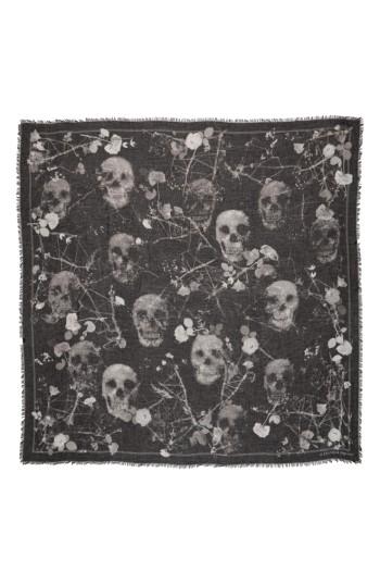 Women's Alexander Mcqueen Black Magic Silk Blend Scarf, Size - Black