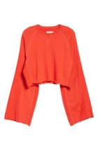 Women's 7 For All Mankind Flare Sleeve Crop Sweatshirt - Orange