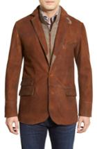 Men's Flynt Classic Fit Distressed Leather Hybrid Coat L - Brown