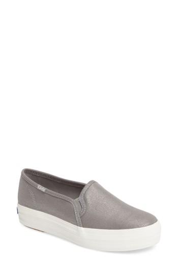 Women's Keds Triple Decker Slip-on Platform Sneaker .5 M - Metallic