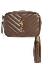 Saint Laurent Lou Quilted Leather Belt Bag With Tassel - Brown