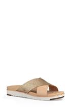 Women's Ugg Kari Glitter Slide Sandal M - Metallic