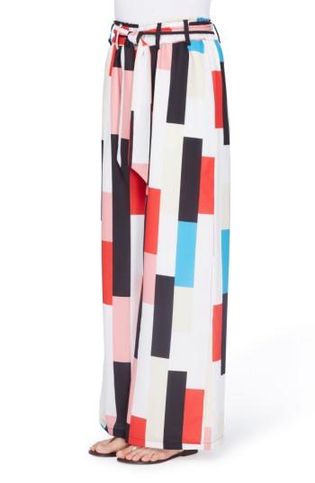 Women's Catherine Catherine Malandrino Fife Print Palazzo Pants - White