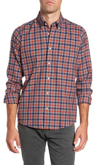 Men's Barbour Moss Check Flannel Sport Shirt - Orange