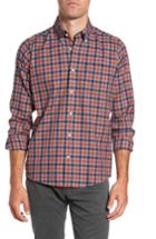 Men's Barbour Moss Check Flannel Sport Shirt - Orange