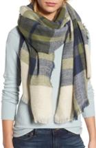 Women's Sole Society Plaid Scarf, Size - Black