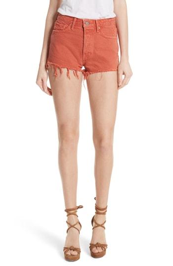 Women's Grlfrnd Cindy Rigid High Waist Denim Shorts - Orange