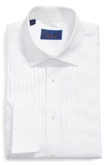 Men's David Donahue Regular Fit French Cuff Tuxedo Shirt .5 32/33 - White