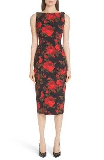 Women's Michael Kors Rose Print Sheath Dress - Red